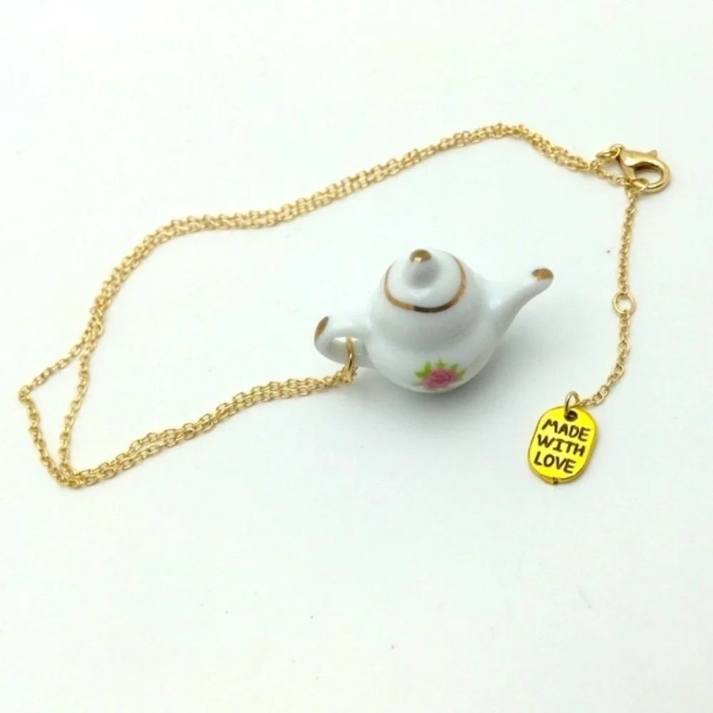 Bridgerton Ceramic Teapot Charm Necklace - Picture 4 of 13